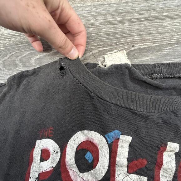 Vintage The Police Shirt Mens Small Single Stitch Distressed Thrashed 80s RARE - Picture 8 of 13